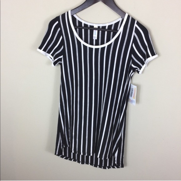 NWT Lularoe Black White Striped Classic Shirt C4 - Picture 3 of 5